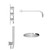 Circo Polished Chrome Triple Thermostatic Valve Mixer Shower With Round Fixed Head And Square Handset Outlet Holder - 2 Outlet - Side View Thumbnail