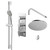 Circo Polished Chrome Triple Thermostatic Valve Mixer Shower With Round Fixed Head And Avon Shower Slide Rail Kit - 2 Outlet - Right View Thumbnail