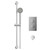 Cubix Polished Chrome Twin Thermostatic Valve Mixer Shower With Tyne Slide Rail Kit And Round Shower Elbow - 1 Outlet - Front View Thumbnail