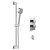 Cubix Polished Chrome Twin Thermostatic Valve Mixer Shower With Tyne Slide Rail Kit And Round Shower Elbow - 1 Outlet - Left View Thumbnail
