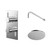 Circo Polished Chrome Twin Thermostatic Valve Mixer Shower With Round Shower Head And Wall Arm - 1 Outlet - Right View Thumbnail