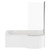 Plage 1700mm 6 Jet Chrome Flat Jet Right Hand P Shaped Whirlpool Shower Bath with Bath Screen and Front Bath Panel Front View