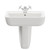 Sirus 520mm Basin With 1 Tap Hole And Semi Pedestal - Front View