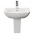 Ailsa 500mm Basin with 1 Tap Hole and Semi Pedestal Front View