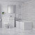 Loire 1500mm Right Hand L Shaped Shower Bath with Towel Rail Bath Screen and Front Bath Panel Lifestyle Image