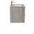 Venice Molina Ash 600mm Wall Mounted Vanity Unit with Grey Glass 1 Tap Hole Basin and 2 Drawers with Polished Chrome Handles Side on View