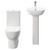 RAK Tonique 450mm Full Pedestal Basin And Closed Back Toilet Suite - Front View Thumbnail
