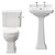 Windsor Traditional 560mm Full Pedestal Basin and Toilet Suite Front View