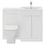 Napoli Gloss White 1100mm Vanity Unit Toilet Suite with 1 Tap Hole Basin and 2 Doors with Polished Chrome Handles Front View