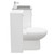 Venice Mono Gloss White 1100mm Vanity Unit Toilet Suite with Grey Glass 1 Tap Hole Basin and 2 Doors with Polished Chrome Handles Side on View