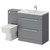 Napoli Gloss Grey 1300mm Vanity Unit Toilet Suite with 1 Tap Hole Basin and 2 Drawers with Polished Chrome Handles Right Hand Side View