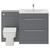 Napoli Gloss Grey 1300mm Vanity Unit Toilet Suite with 1 Tap Hole Basin and 2 Drawers with Polished Chrome Handles Front View