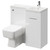 Napoli Combination Gloss White 900mm Vanity Unit Toilet Suite with Right Hand L Shaped 1 Tap Hole Basin and Single Door with Polished Chrome Handle Right Hand Side View