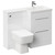 Napoli Combination Gloss White 1100mm Vanity Unit Toilet Suite with Right Hand L Shaped 1 Tap Hole Basin and 2 Drawers with Polished Chrome Handles Left Hand Side View