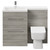 Napoli Combination Molina Ash 1100mm Vanity Unit Toilet Suite with Left Hand L Shaped 1 Tap Hole Basin and 2 Drawers with Polished Chrome Handles Front View