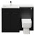 Napoli Combination Nero Oak 1100mm Vanity Unit Toilet Suite with Left Hand L Shaped 1 Tap Hole Basin and 2 Doors with Polished Chrome Handles Front View