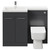 Napoli Combination Gloss Grey 1100mm Vanity Unit Toilet Suite with Left Hand L Shaped 1 Tap Hole Basin and 2 Doors with Polished Chrome Handles Front View