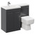 Napoli Combination Gloss Grey 1100mm Vanity Unit Toilet Suite with Left Hand L Shaped 1 Tap Hole Basin and 2 Doors with Polished Chrome Handles Left Hand Side View