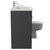 Napoli Combination Gloss Grey 1100mm Vanity Unit Toilet Suite with Left Hand L Shaped 1 Tap Hole Basin and 2 Doors with Polished Chrome Handles Side on View