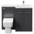 Napoli Combination Gloss Grey 1100mm Vanity Unit Toilet Suite with Right Hand L Shaped 1 Tap Hole Basin and 2 Doors with Polished Chrome Handles Front View