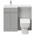 Napoli Combination Gloss Grey Pearl 1000mm Vanity Unit Toilet Suite with Left Hand L Shaped 1 Tap Hole Basin and 2 Doors with Polished Chrome Handles Front View