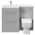 Napoli Combination Gloss Grey Pearl 1100mm Vanity Unit Toilet Suite with Left Hand L Shaped 1 Tap Hole Basin and 2 Drawers with Polished Chrome Handles Front View