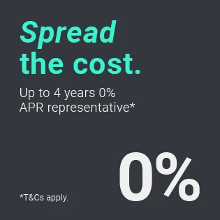 Spread the cost - up to 4 years 0% APR representative
