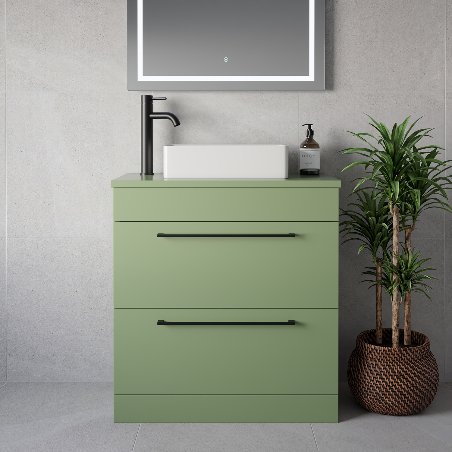 Napoli 390 2 Drawer Vanity Unit for Countertop Basins