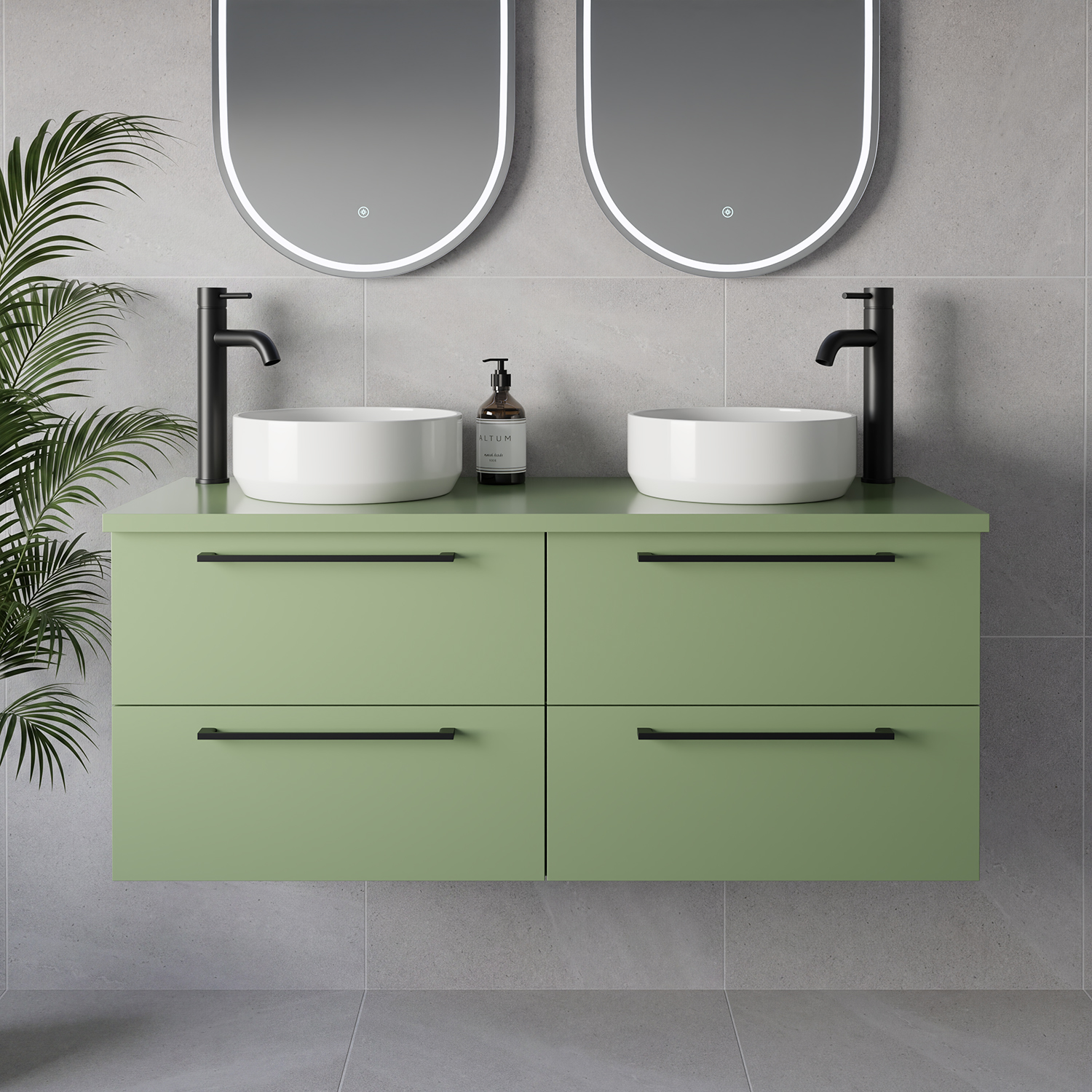 Napoli 460 Wall Mounted 4 Drawer Vanity Unit for Countertop Basins