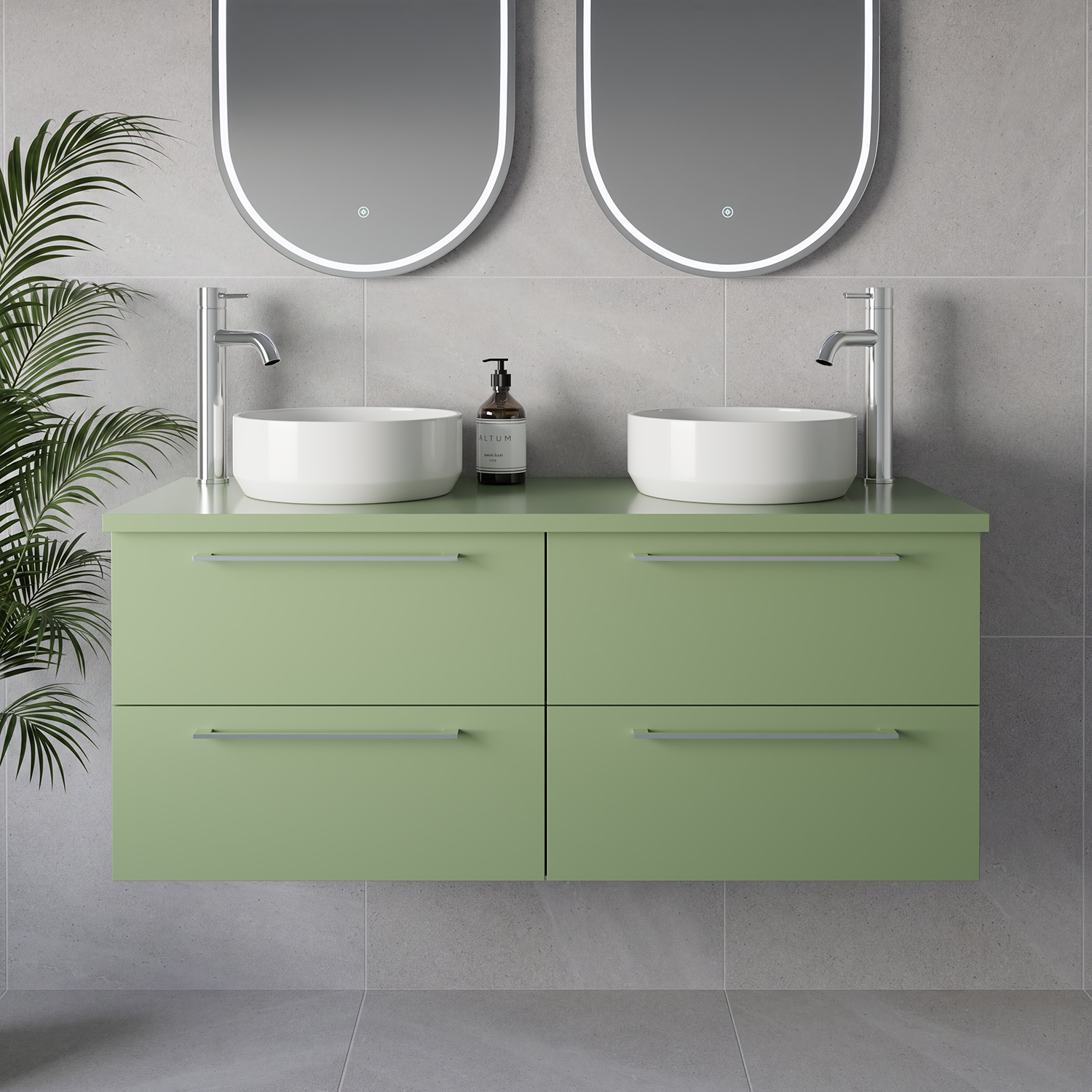 Napoli 460 Wall Mounted 4 Drawer Vanity Unit for Countertop Basins