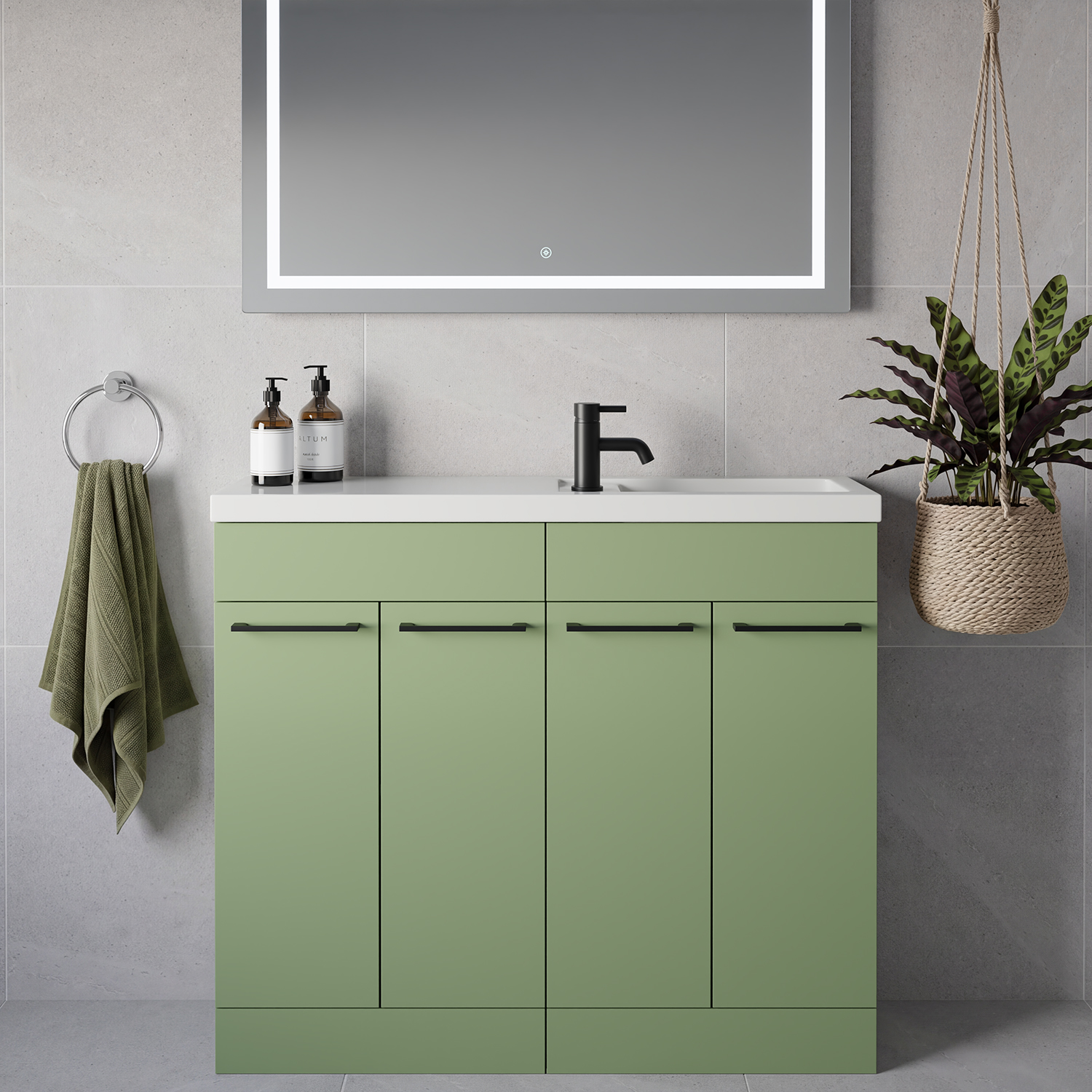 Napoli 250 4 Door Vanity Unit with Square Silvo Basin