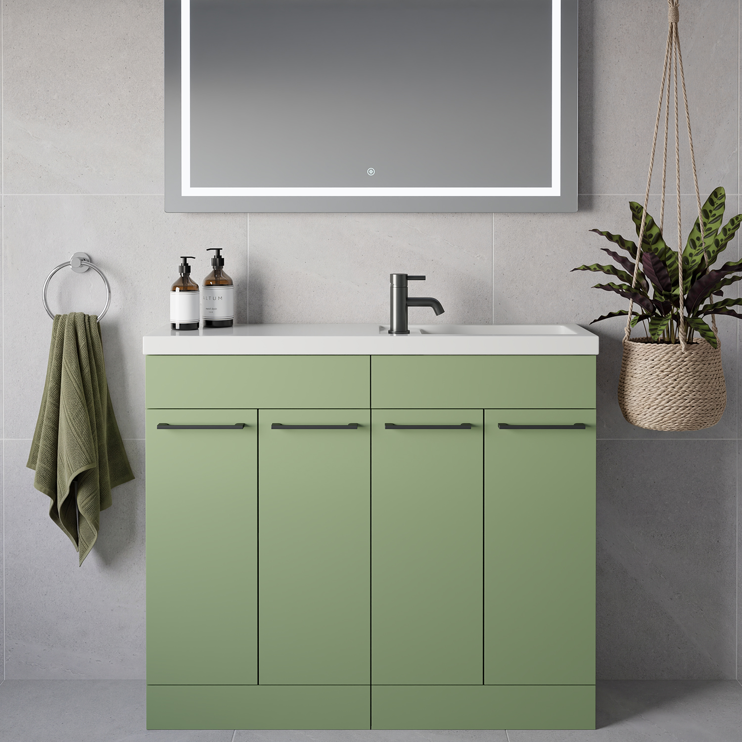 Napoli 250 4 Door Vanity Unit with Square Silvo Basin