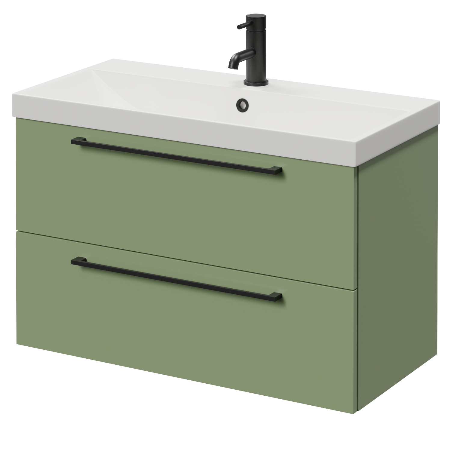 Napoli 390 Wall Mounted 2 Drawer Vanity Unit with Rimini Basin