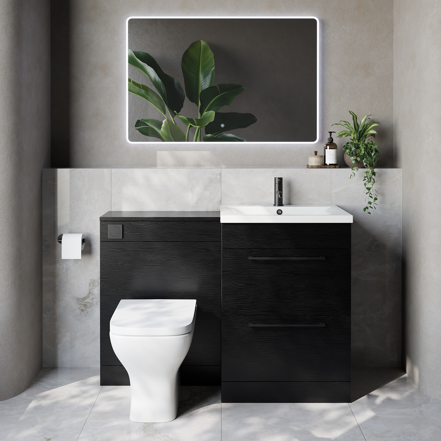 Napoli 460 Cento 2 Drawer Vanity Unit Toilet Suite with Glide Basin