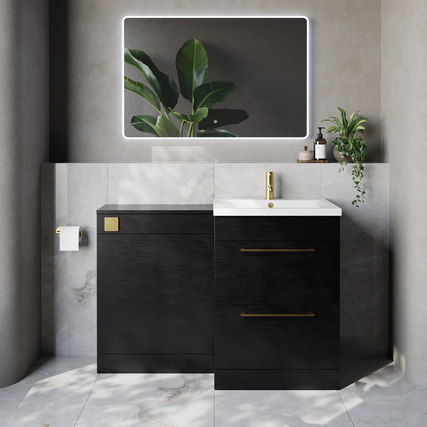 Napoli 460 Cento 2 Drawer Vanity Unit Toilet Suite with Glide Basin