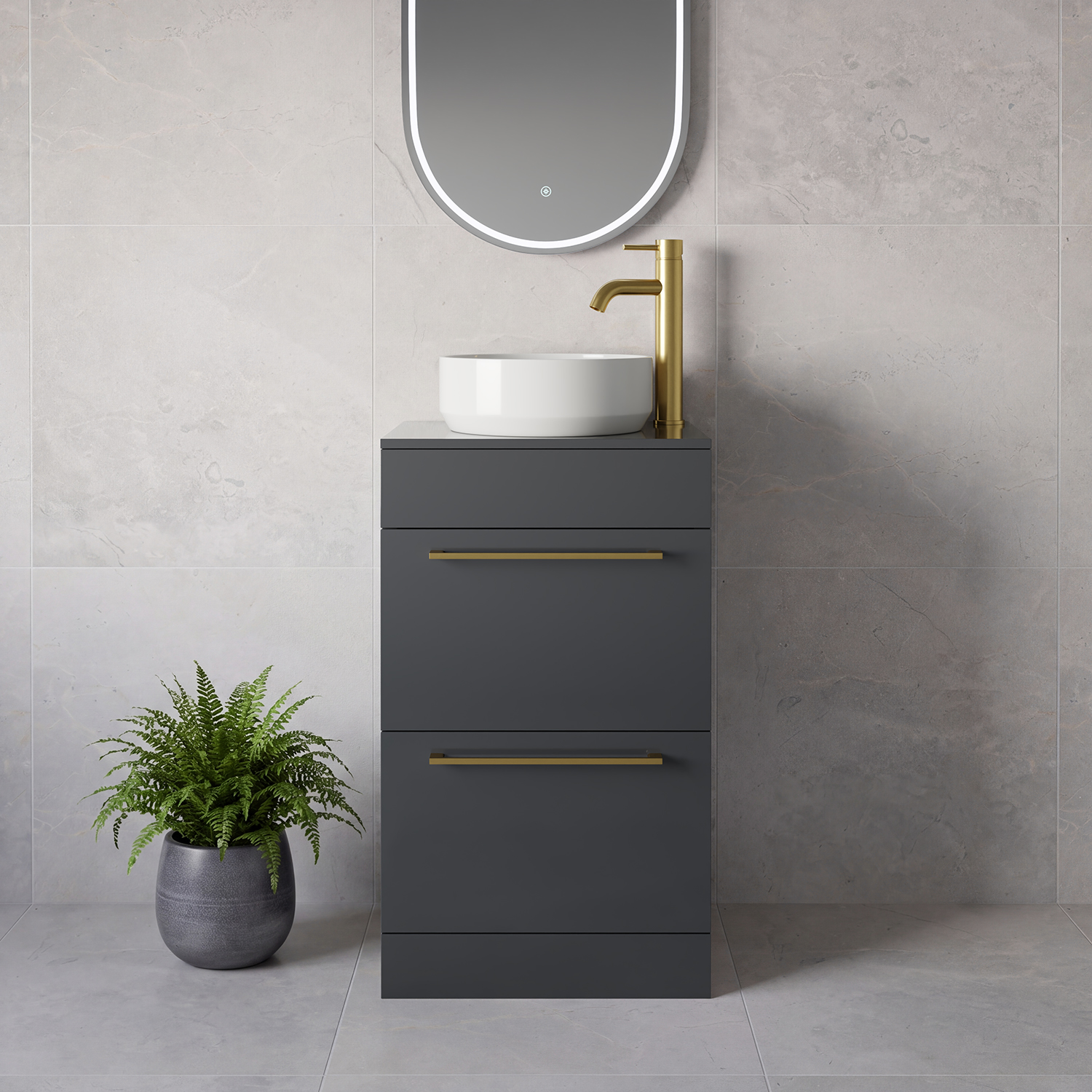Napoli 390 2 Drawer Vanity Unit for Countertop Basins
