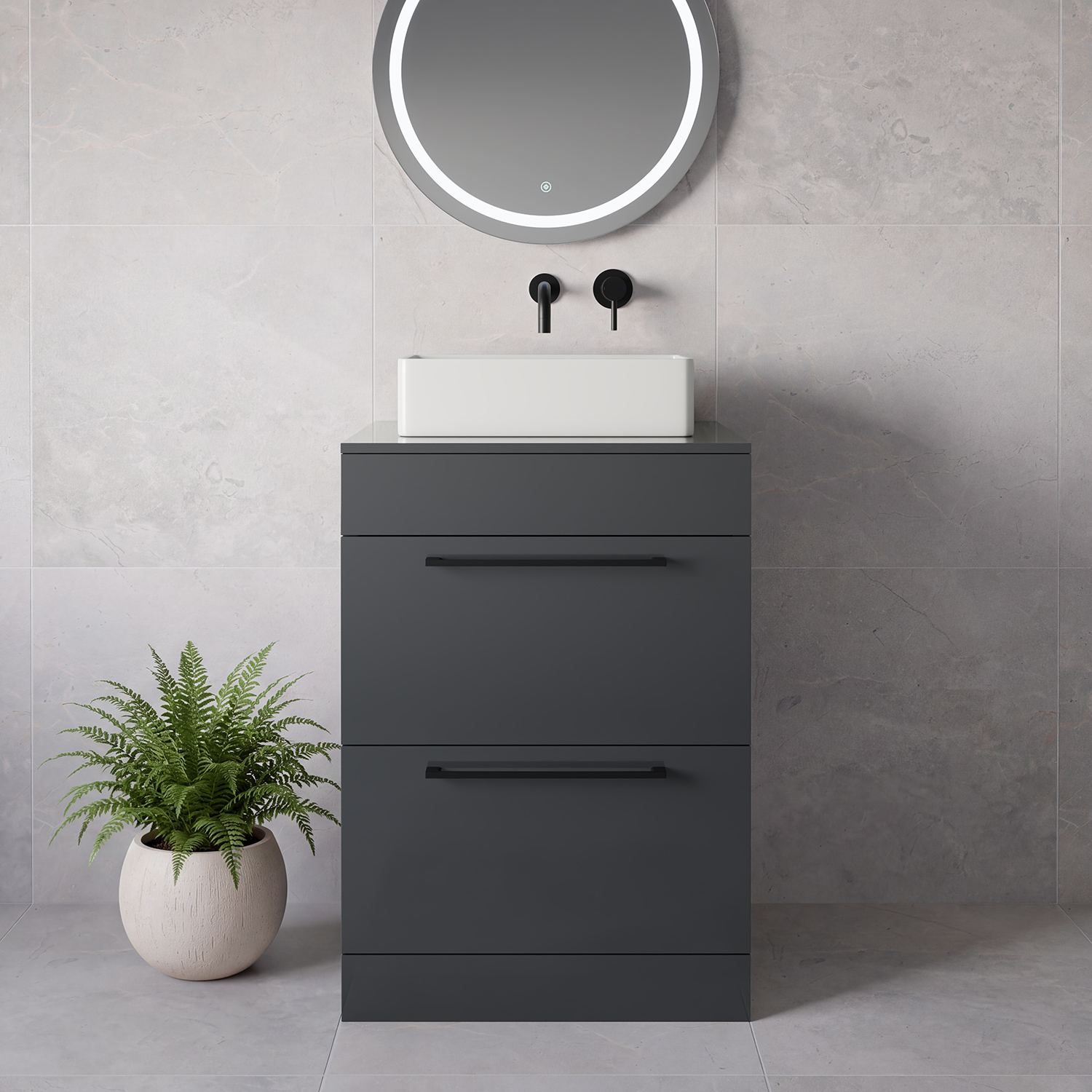 Napoli 460 2 Drawer Vanity Unit for Countertop Basins