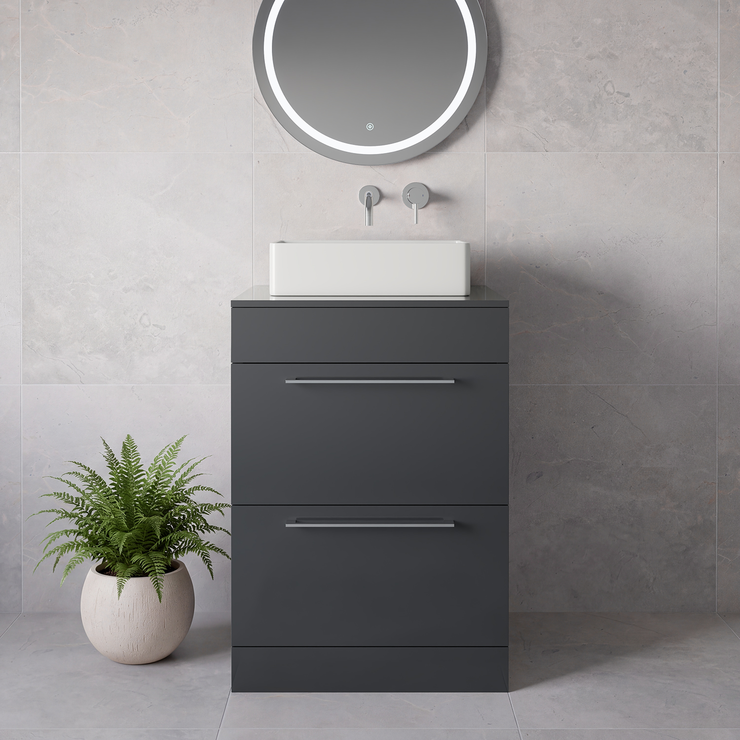 Napoli 460 2 Drawer Vanity Unit for Countertop Basins
