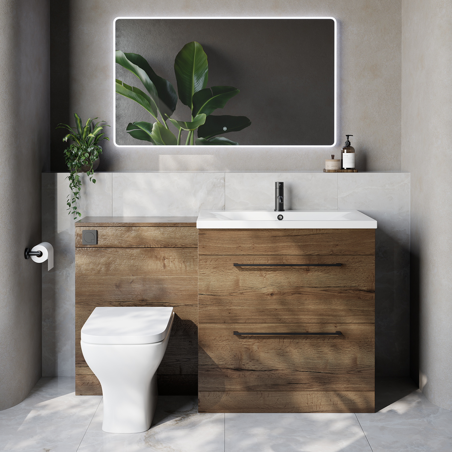 Napoli 460 Cento 2 Drawer Vanity Unit Toilet Suite with Glide Basin