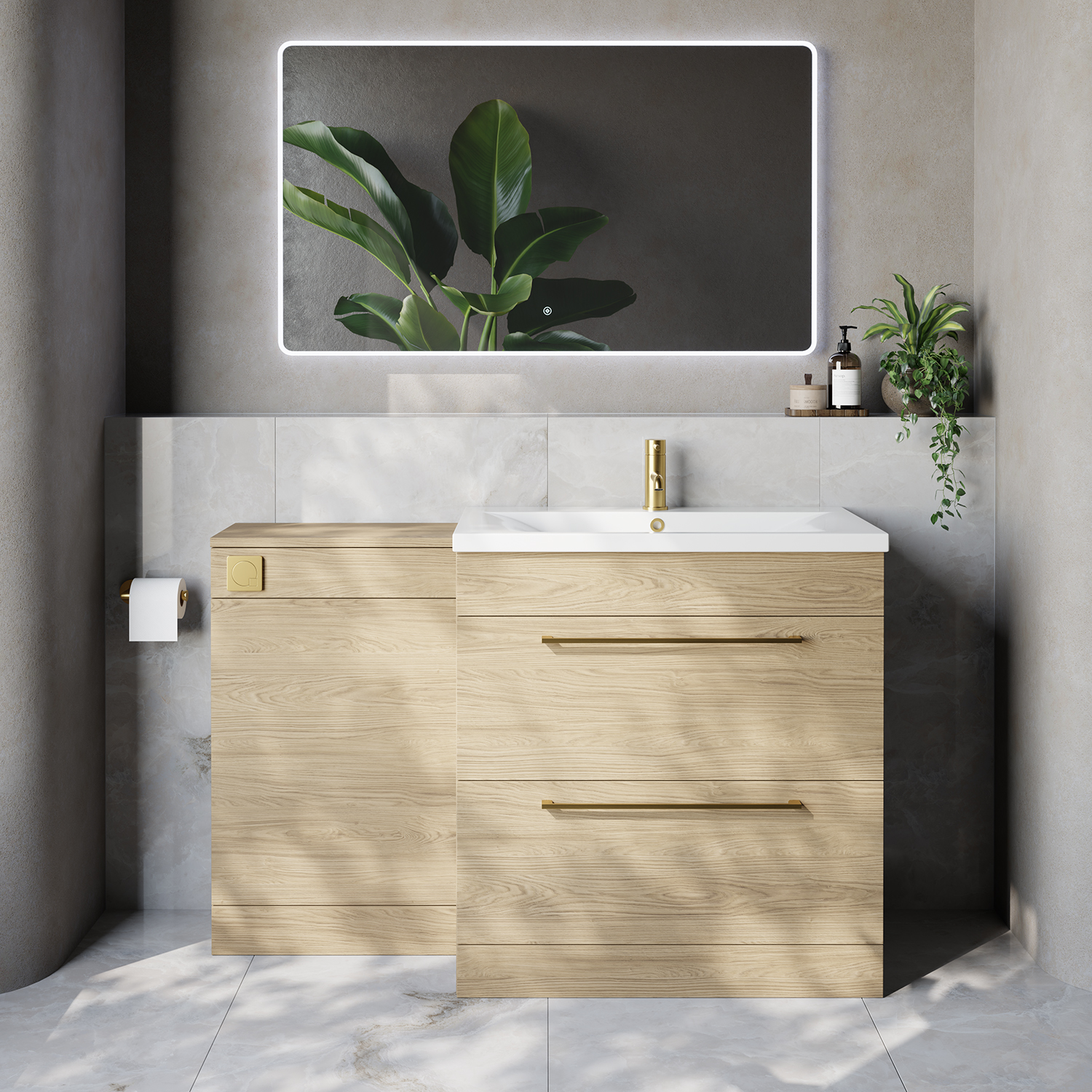 Napoli 460 2 Drawer Vanity Unit Toilet Suite with Glide Basin