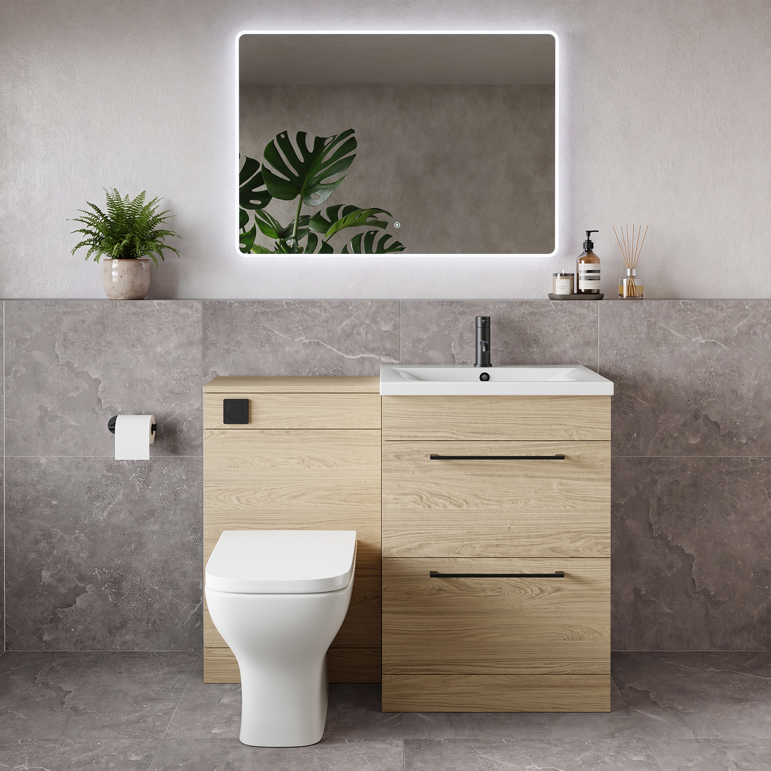 Napoli 460 2 Drawer Vanity Unit Toilet Suite with Glide Basin