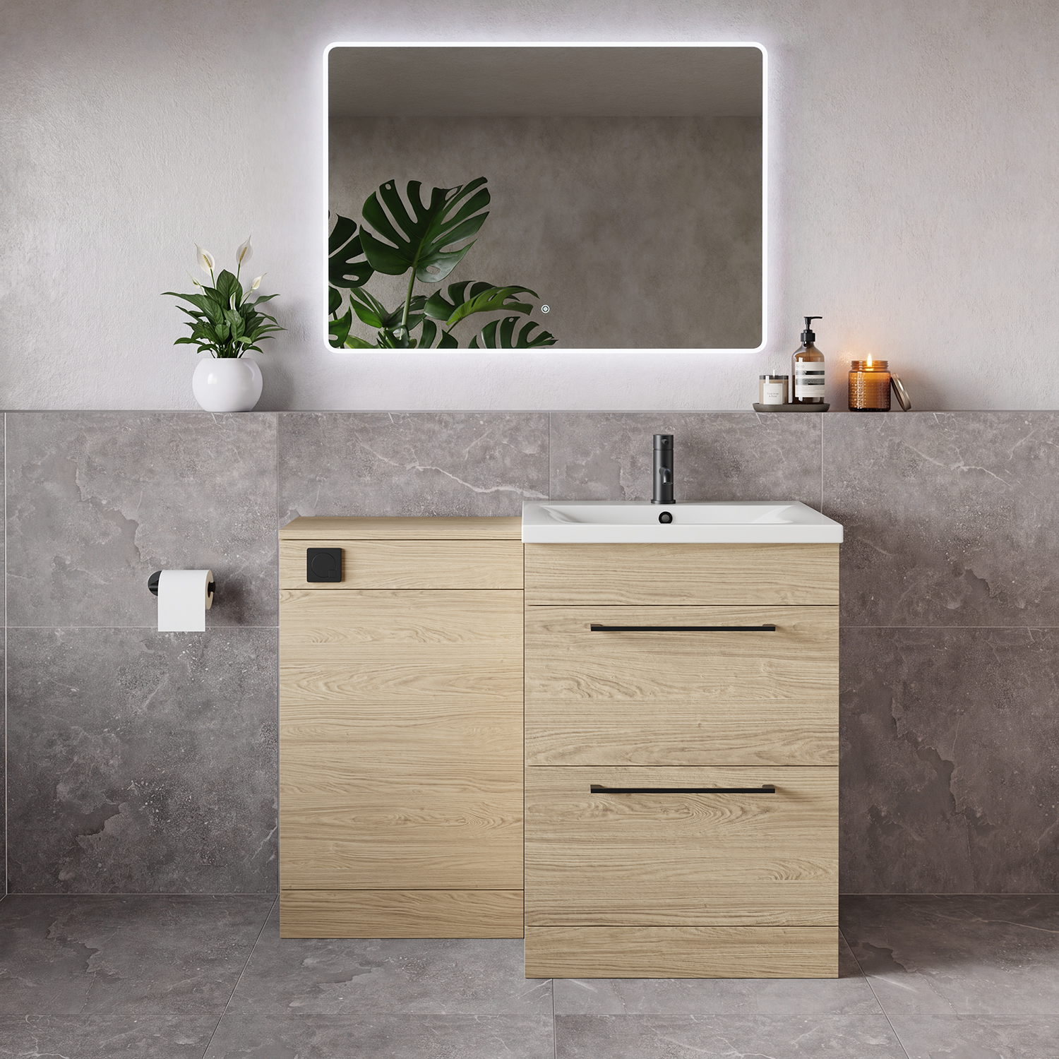 Napoli 460 2 Drawer Vanity Unit Toilet Suite with Glide Basin