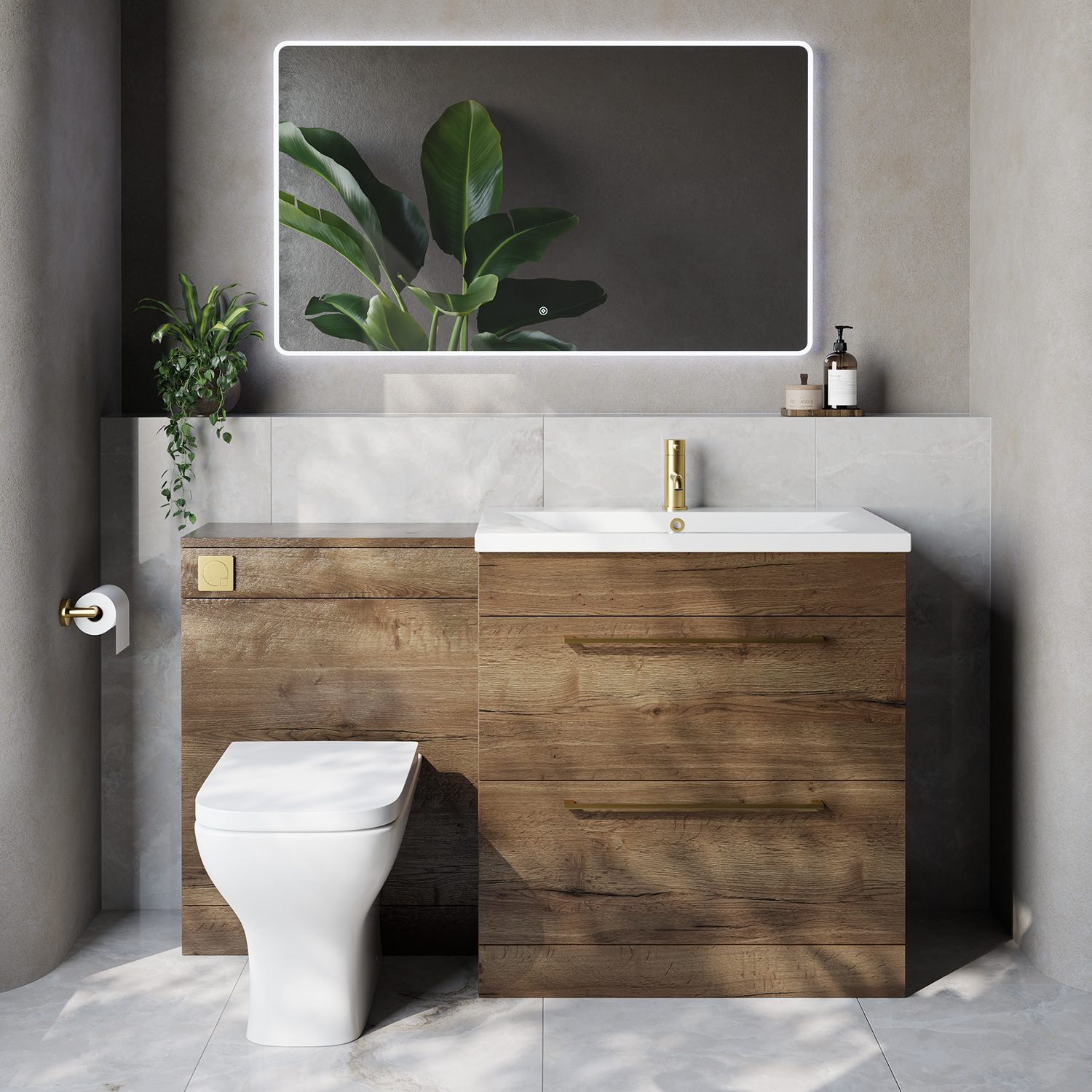 Napoli 460 Cento 2 Drawer Vanity Unit Toilet Suite with Glide Basin