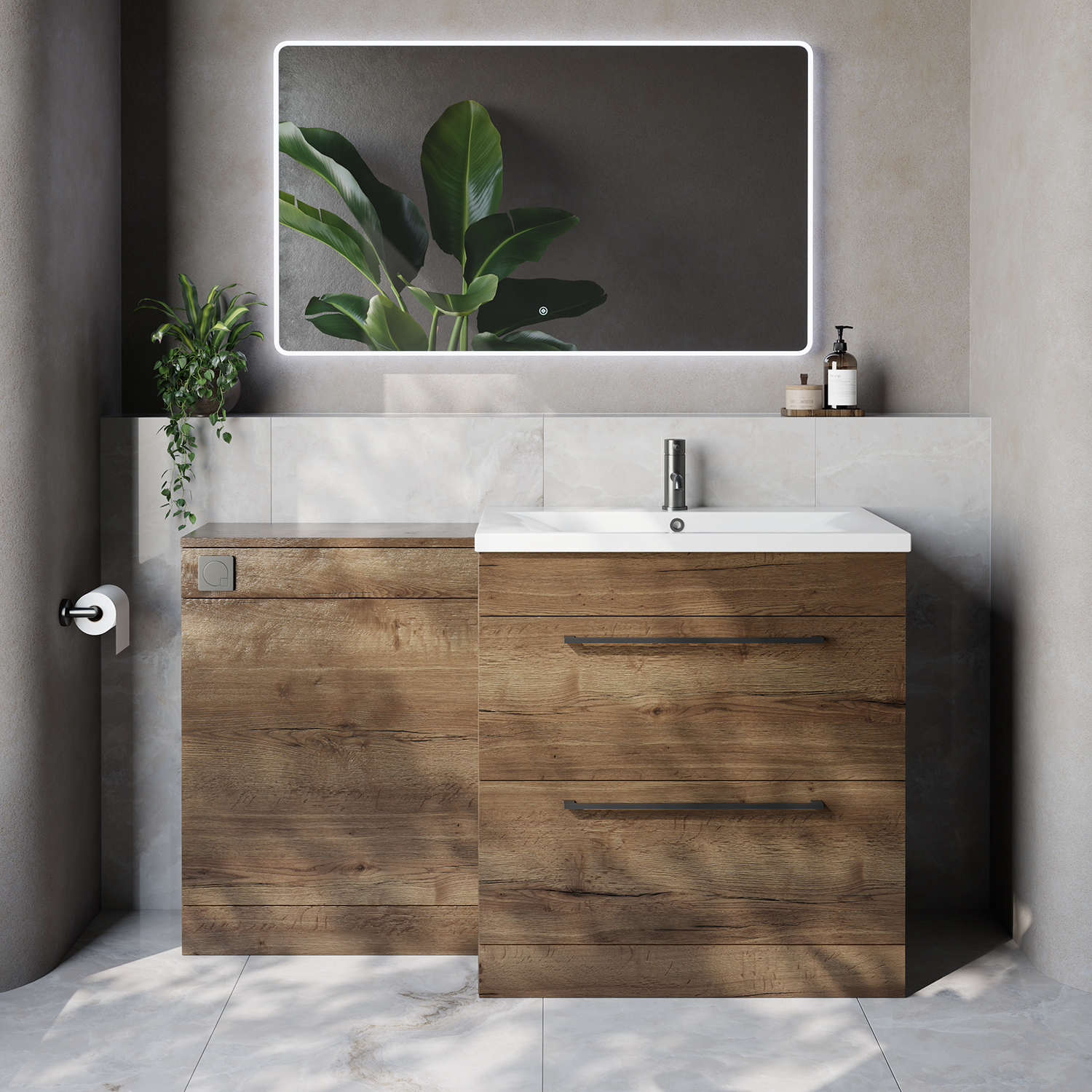 Napoli 460 Cento 2 Drawer Vanity Unit Toilet Suite with Glide Basin