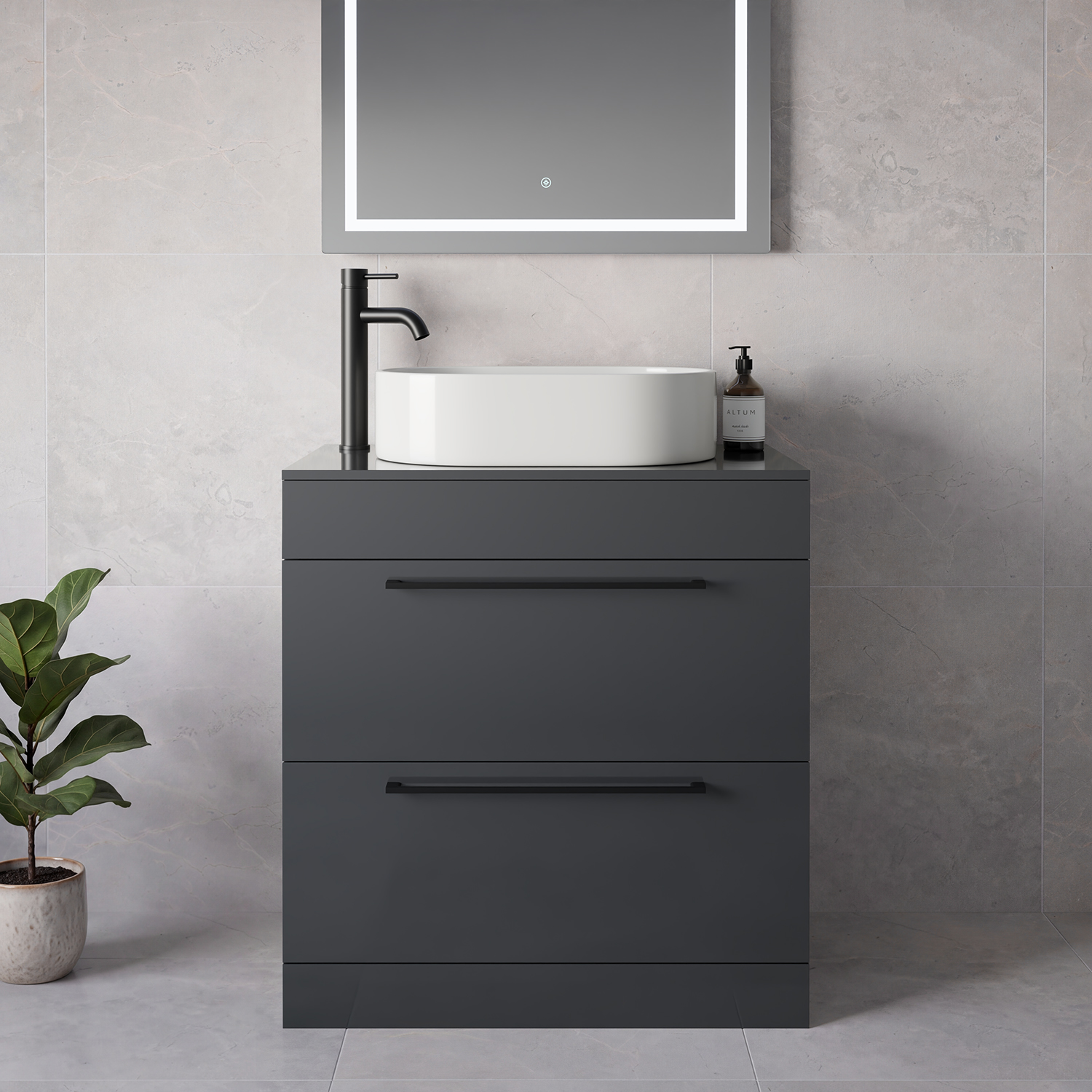 Napoli 460 2 Drawer Vanity Unit for Countertop Basins