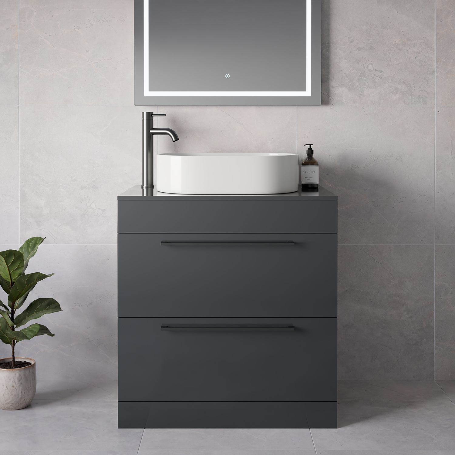 Napoli 460 2 Drawer Vanity Unit for Countertop Basins