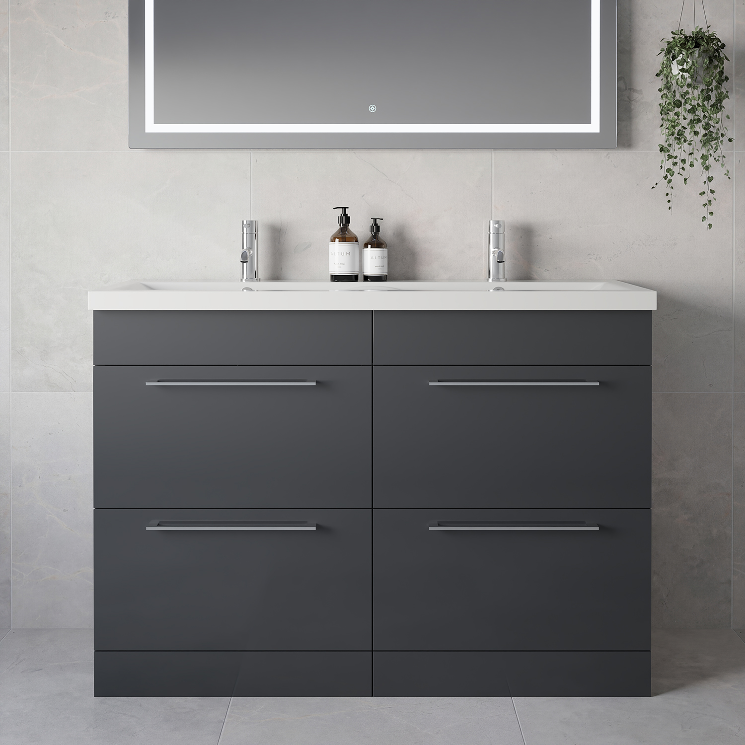 Napoli 390 4 Drawer Vanity Unit with Double Glide Basins