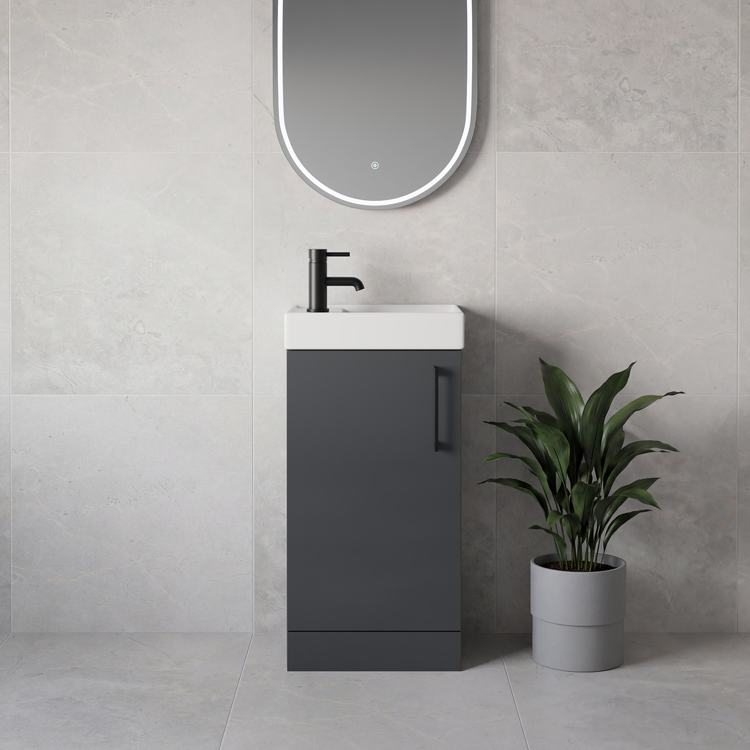 Napoli Cube Single Door Vanity Unit with Align Basin