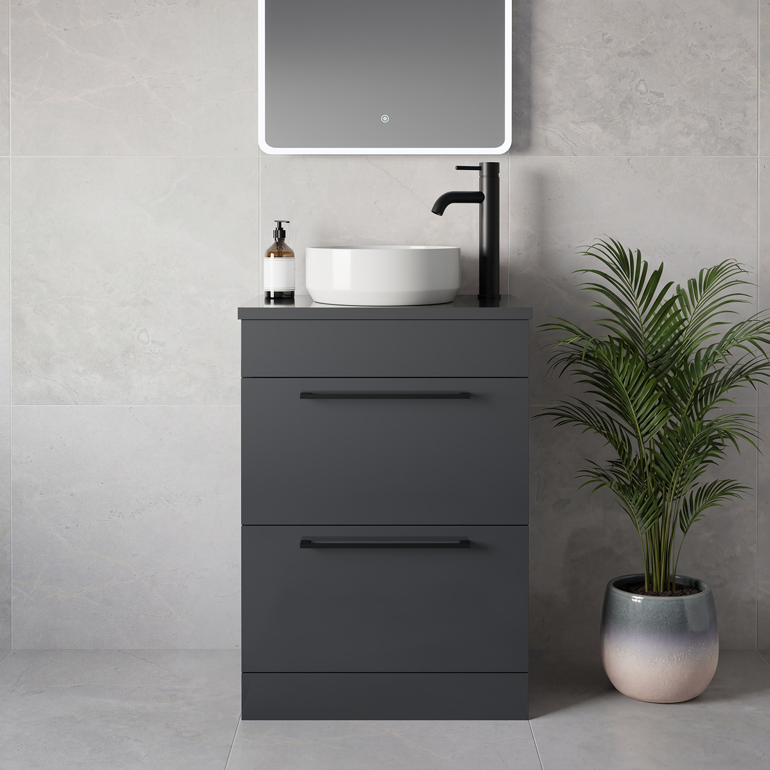 Napoli 390 2 Drawer Vanity Unit for Countertop Basins