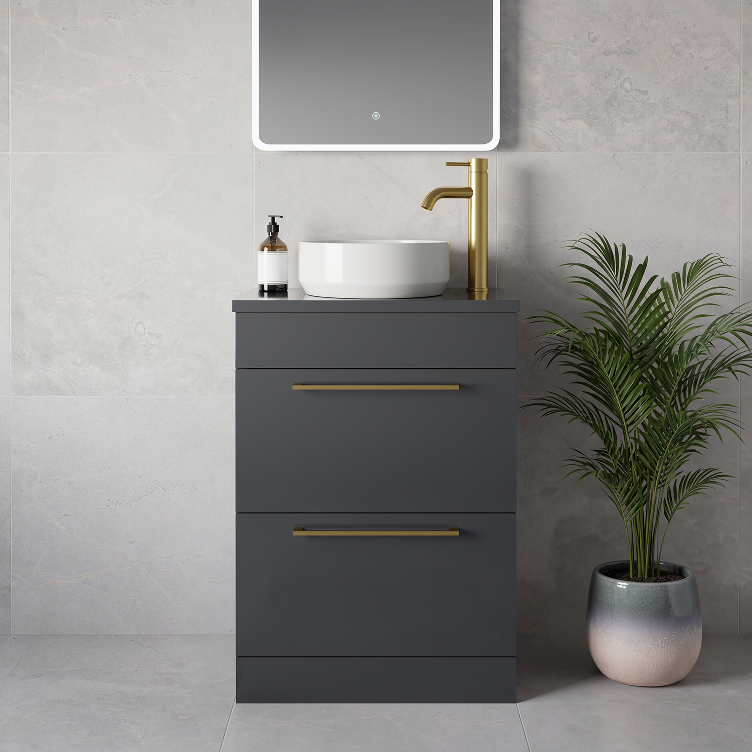Napoli 390 2 Drawer Vanity Unit for Countertop Basins